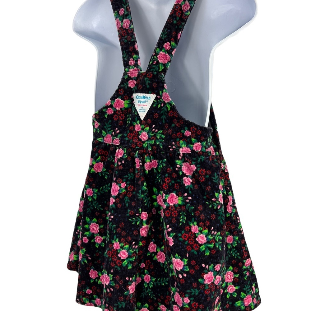 Vintage OshKosh B’Gosh Roses Floral Jumper Dress corduroy pink flowers Size 4T - Picture 7 of 10